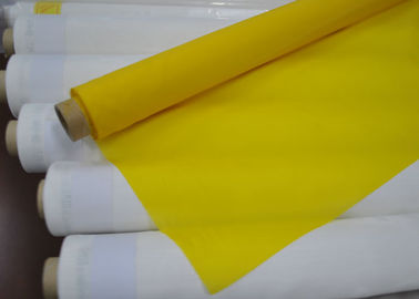 پارچه ابریشمی پلی استر با کشش کم ، برای چاپ صفحه ، رنگ سفید / زرد
