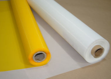 پارچه گلدان پلی استر سفید / زرد 120 مش برای چاپ شیشه ای ، 158 میکرون