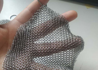 قیمت خوب FDA 12x12cm جوش داده شده حلقه های 304 ضدزنگ Chainmail Scrubber استیل آنلاین