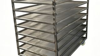 فر چرخشی فولاد ضد زنگ آلومینیومی 600 X 400 چرخ دستی چرخ نان قفسه نان برای خنک کردن