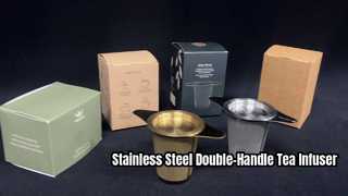 صافی برگ فیلتر چای دم کن دو دسته استیل ضد زنگ