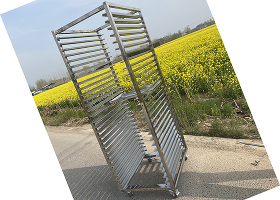 قیمت خوب چرخ دستی قفسه فولادی ضد زنگ 16 لایه 32 تابه مقاوم در برابر حرارت برای نانوایی آنلاین