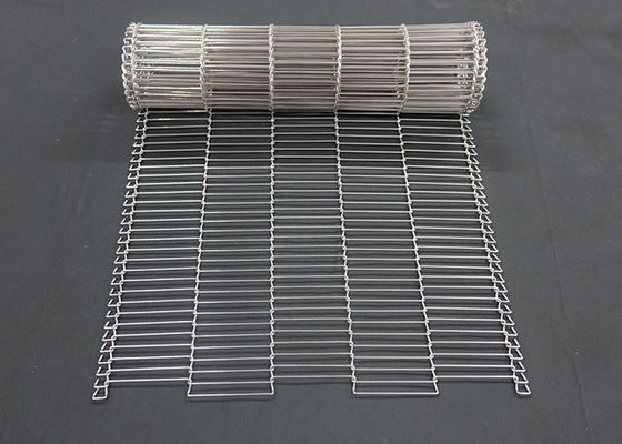 1mm مواد غذایی شکلات Enrober Wire Mesh Conveyor کمربند فولاد ضد زنگ تخت انعطاف پذیر