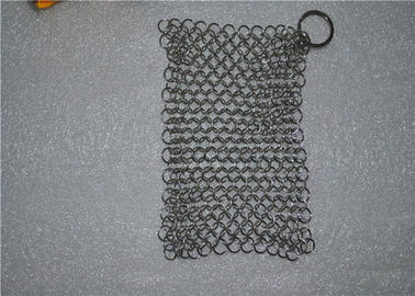 قیمت خوب 304 6 * 8 اینچ فولاد ضدزنگ Chainmail Scrubber / Chainmail Scrubber چدن آنلاین