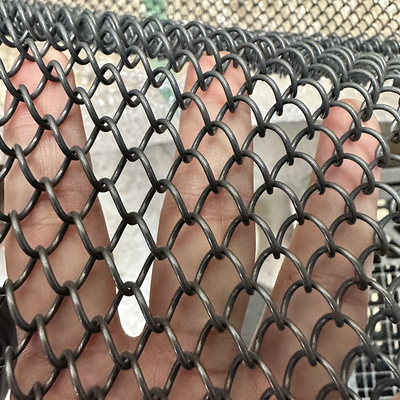 کیفیت Graphite black  Aluminium Chain Link Wire Mesh coil Curtain ceiling  for Hotel or restaurant interior  architectural decoration کارخانه