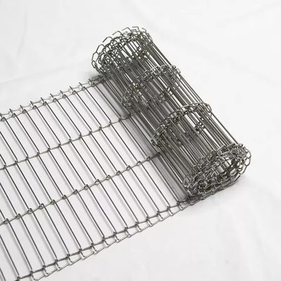 SS304 316 Chocolate Chain Link Stainless Steel Wire Mesh Flex Ladder Conveyor Belt for Bread Factory