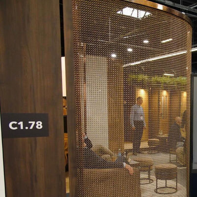 قیمت خوب پارچه مشبک پرده حلقه ای فلزی تزئینی رنگ طلایی اندازه سفارشی آنلاین