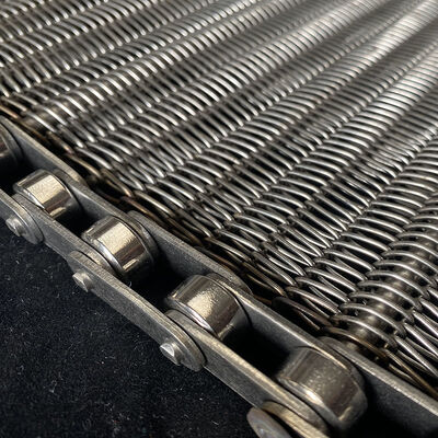 پردازش مواد غذایی دمای گرمای تورتیلا پرش فرن خنک کننده کوره فولاد کربن ضد زنگ سیم مارپیچ فلزی کمربند حمل کننده