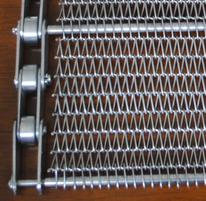 مواد غذایی مقاوم به گرما به صورت سفارشی ss304 فلزی فولاد کربن بیسکویت پیتزا کوره نانوایی زنجیره ای مارپیچ سیم میش کمربند حمل کننده