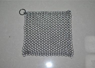 قیمت خوب اسکرابر Chainmail فولاد ضد زنگ 4X4 اینچ 316L برای چدن تابه آنلاین