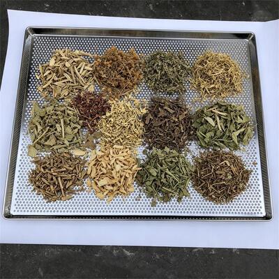سینی خشک کن سوراخ دار از جنس استنلس استیل استیل خشک کن مواد غذایی 60×40 سانتی متری قابل انباشته شدن برای گیاهان میوه ای