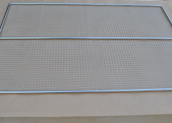 بشقاب پخت و پز فولاد ضد زنگ مشبک 40 * 30cm بافته شده به سبک BBQ