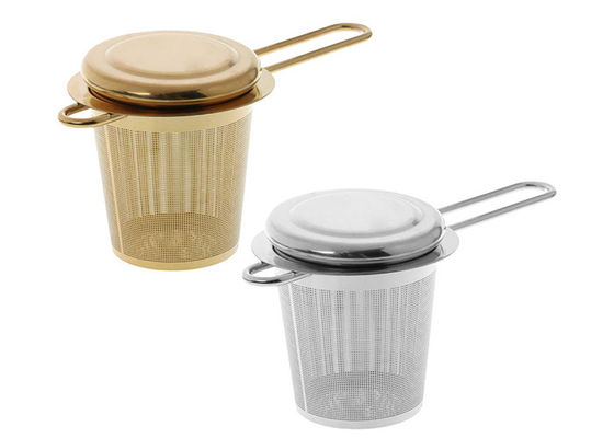 100x65mm Food Grade Ss430 Extra Fine Mesh Tea Infuser با دسته های بلند